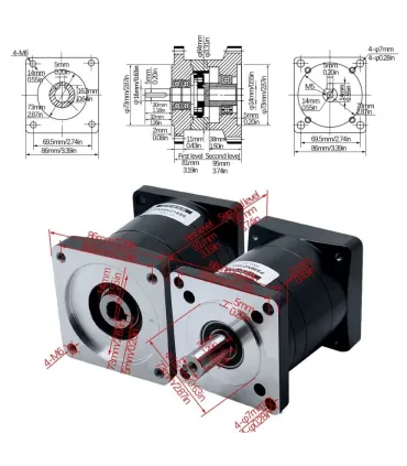 Caja Reductora Motor Nema 34 PX86 5:1