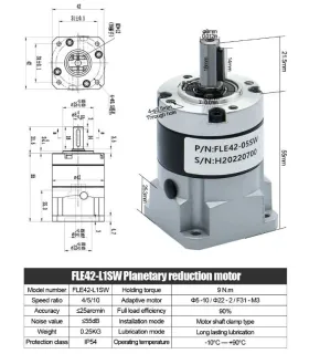 Caja Reductora Motor Nema 17 FLE42 10:1