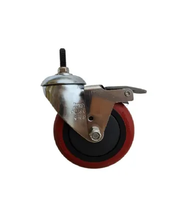Rueda Rodachina 4" Con Freno Tornillo 8mm 60Kg