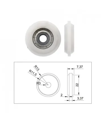 Rodamiento De Nylon Para Perfil De Aluminio 2020 - - Merkatronix