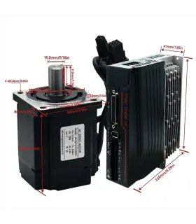 Kit Servomotor 750w Con Freno + Driver 220VAC + Cables