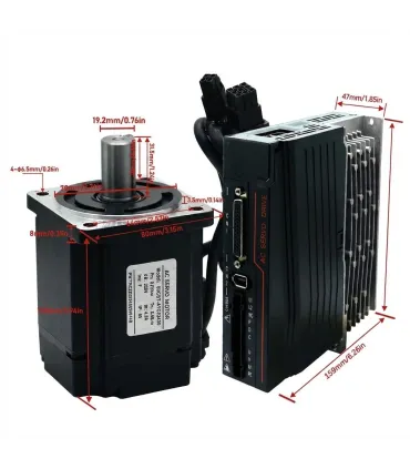 Kit Servomotor 750w Con Freno + Driver 220VAC + Cables