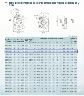 Tornillo De Bola Recirculante 16mm SFU1605 x 600mm + Tuerca