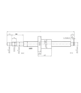 Tornillo Bola Recirculante SFU1605 x 1700mm Maquinado