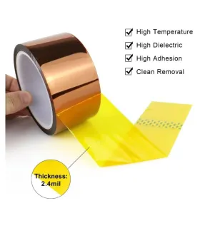 Cinta Termica kapton Alta Temperatura 60mm x 26 Metros