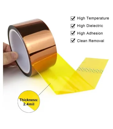 Cinta Termica kapton Alta Temperatura 60mm x 26 Metros