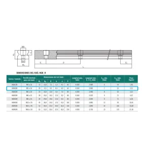 Guía Tipo Hiwin Hgr20 X 500mm + Hgh20ca