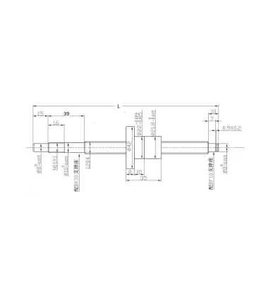 Tornillo Bola Recirculante Sfu1204 x 300mm + Tuerca Sin Maquinado