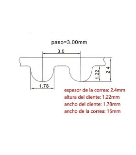 Correa De Distribucción GT3 15mm Para CNC x 1metro