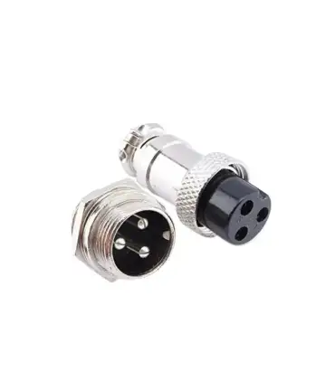 Conector Aviación  Socket Plug Gx16 3 Pines - Merkatronix