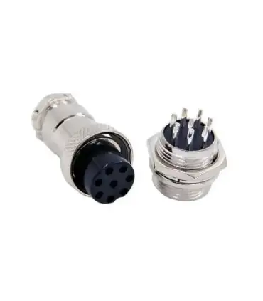 Conector Aviación Socket Plug Gx16 8 Pines - Merkatronix