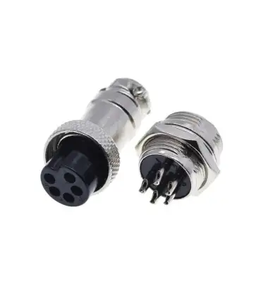 Conector Aviación Socket Plug Gx16 5 Pines - Merkatronix
