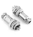 Conector Aviación Socket Plug Gx16 6 Pines