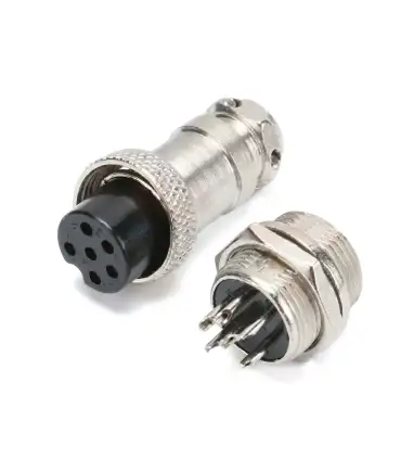 Conector Aviación Socket Plug Gx16 6 Pines - Merkatronix