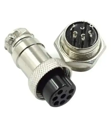 Conector Aviación Socket Plug Gx16 7 Pines - Merkatronix