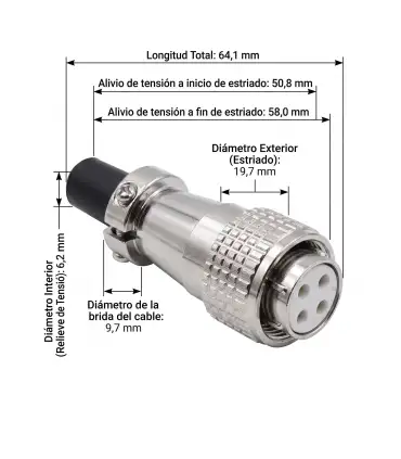 Conector Plug H20 Para Spindle 2.2Kw - Merkatronix