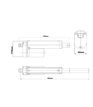 Actuador Lineal 1200N 12V 20mm | Automatización y CNC