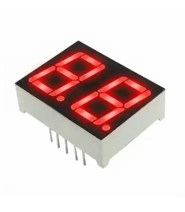 Display 7 Segmentos Rojo - 2 Bits Cátodo/Ánodo Común