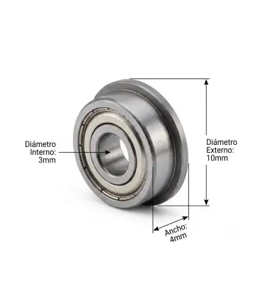 Rodamiento F623ZZ Brida 3mm - Repuestos CNC y 3D