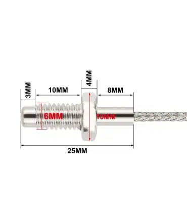 Termocupla Tipo K M6 x 5m - Sensor Temperatura | Merkatronix