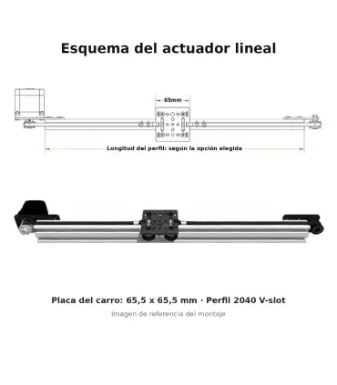 Kit Actuador Lineal Perfil 2040 Eje CNC Correa GT2 Nema 17 | Merkatronix