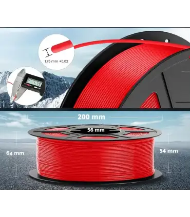 Filamento Pla Para Impresora 3d Rojo - 1.75mm - 1kg - Merkatronix