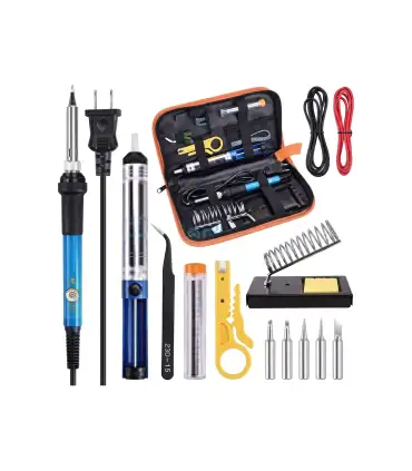 Kit De Soldadura Cautín Regulable 60W + Estuche + Accesorios