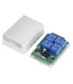 Módulo Receptor Rf 433mhz 4 Canales Con Relé 12v + Caja - Sin Control