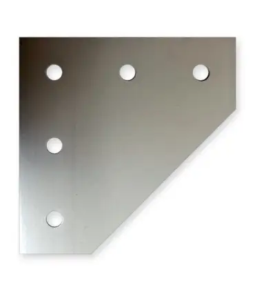 Placa Unión Esquina Para Perfil Aluminio 4040 - 120x120mm