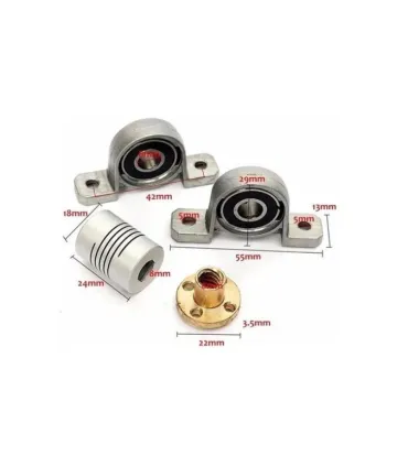 Varilla Roscada 8mm 4 Hilos X 500mm + Acople + - Merkatronix