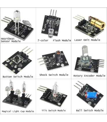 Kit Sensores Arduino - 37 Sensores + Estuche - Merkatronix
