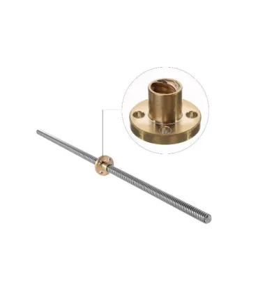 Varilla Roscada Trapezoidal 8mm T8 X 500mm  - 2mm - Merkatronix