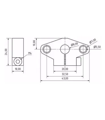 Soporte Eje Lineal 8mm Shf8 - Base Varilla Lisa - - Merkatronix