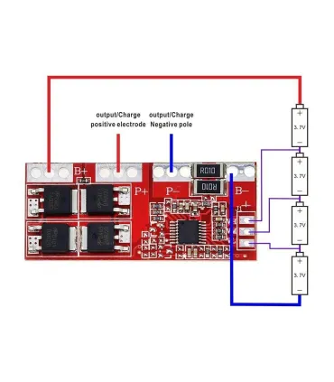 Modulo Bms 4s Cargador Baterías Litio 18650 - Merkatronix