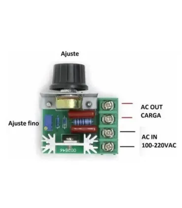 Variador De Potencia Dimmer 2000w De 50-250 Vac - - Merkatronix