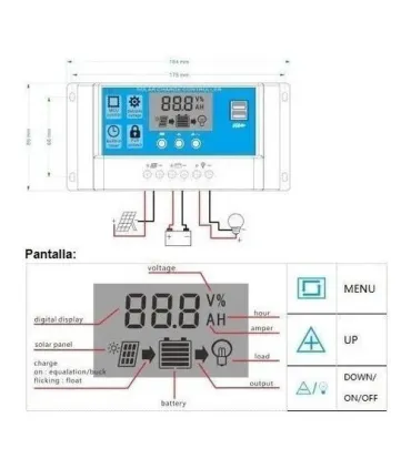 Regulador Controlador Carga Baterías Panel Solar - Merkatronix