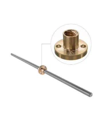 Varilla Roscada Trapezoidal 8mm T8 X 300mm  - 4 - Merkatronix