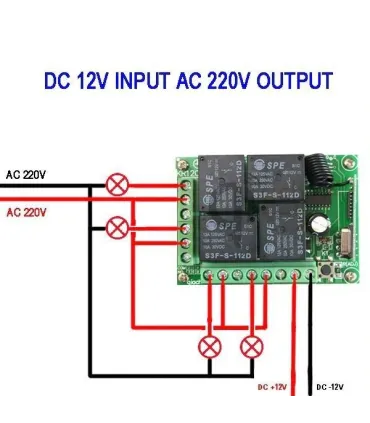 Módulo Inalambrico Rf 433mhz 4 Canales Con Rele +  - Merkatronix