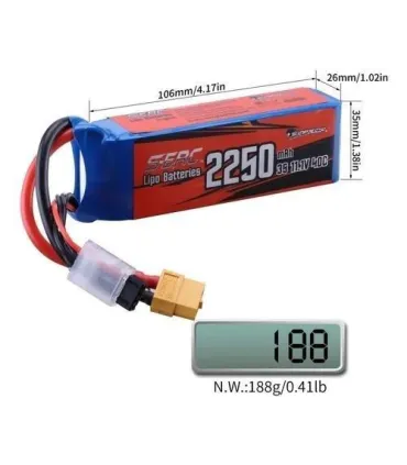 Bateria Lipo 2200 Mah 3s - 11.1v Drone - Merkatronix