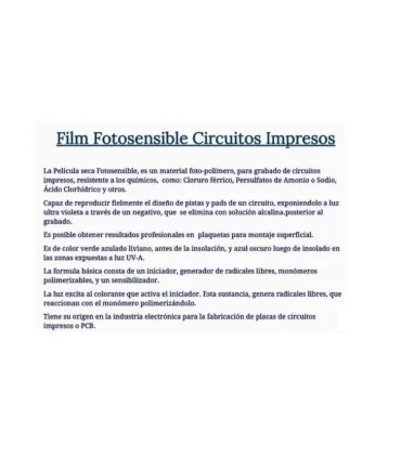 Papel Fotosensible Para Pcb 30cm X 1m + Revelador - Merkatronix