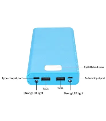 Power Bank Box Batería 18650 X8 - Holder Batería. - Merkatronix