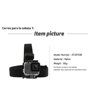 Soporte Pecho Cabeza Cámara Acción Gopro Hero - - Merkatronix